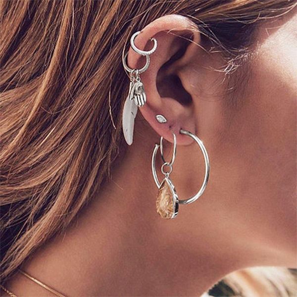 hoop & huggie iparam 8 pcs/set bohemian acrylic circle earring set for women retro geometric feather alloy earrings jewelry accessories, Golden;silver
hoop & huggie iparam 8 pcs/set bohemian acrylic circle earring set for women retro geometric feather alloy earrings jewelry accessories, Golden;silver