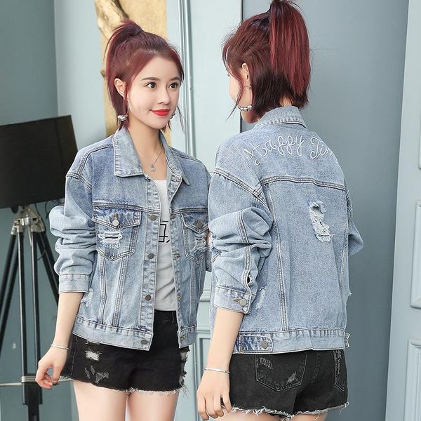 women's jackets denim jacket female 2021 spring embroidery was thin korean bf student slim, Black;brown
women's jackets denim jacket female 2021 spring embroidery was thin korean bf student slim, Black;brown