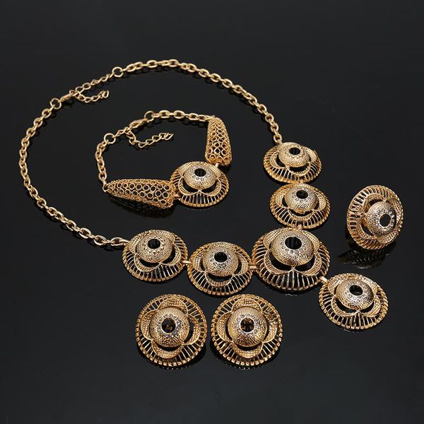 earrings & necklace women dubai gold-color african bead jewelry sets bridal party wedding accessories exaggerated bangle earring ring, Silver
earrings & necklace women dubai gold-color african bead jewelry sets bridal party wedding accessories exaggerated bangle earring ring, Silver