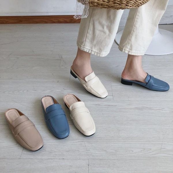 slippers women's shoes style baotou square toe half fashion british low heel women, Black
slippers women's shoes style baotou square toe half fashion british low heel women, Black