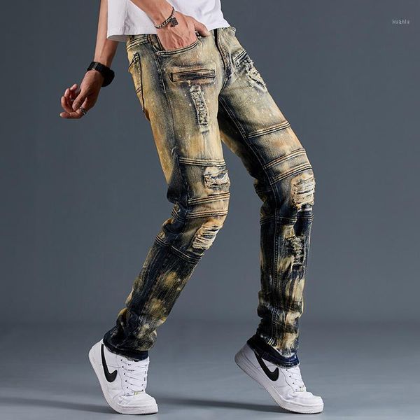 men's jeans vintage patchwork elastic denim pants men personality ripped motorcycle slim fit distressed pencil large size 28-38, Blue
men's jeans vintage patchwork elastic denim pants men personality ripped motorcycle slim fit distressed pencil large size 28-38, Blue