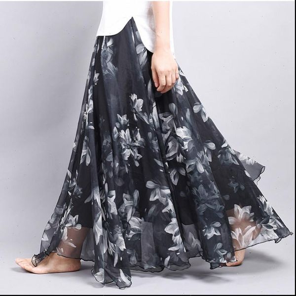 brand long skirt print light fabric chiffon summer clothes saia beach bohemian maxi skirts women high waist casual vestidos, Black
brand long skirt print light fabric chiffon summer clothes saia beach bohemian maxi skirts women high waist casual vestidos, Black