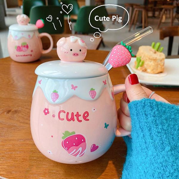 mugs strawberry pig ceramic cup korean girl cute mug with cover and spoon high temperature resistant pink couple coffee
mugs strawberry pig ceramic cup korean girl cute mug with cover and spoon high temperature resistant pink couple coffee