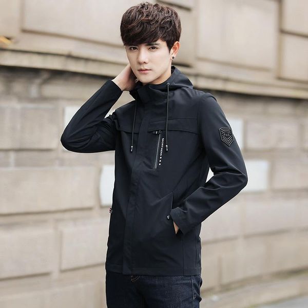 men's jackets spring autumn thin section with hood breathable windproof waterproof coat lightweight slim 3 colors, Black;brown
men's jackets spring autumn thin section with hood breathable windproof waterproof coat lightweight slim 3 colors, Black;brown