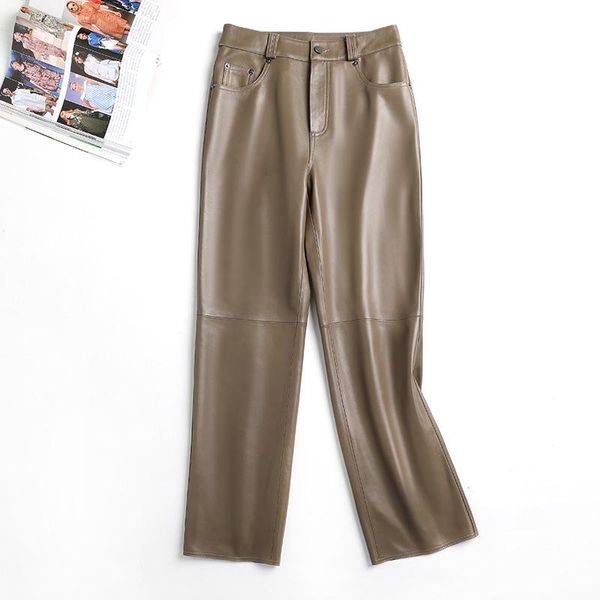 women's pants & capris fashion female harem spring autumn 2021 trousers real sheepskin leather frau hosen zjt2378, Black;white
women's pants & capris fashion female harem spring autumn 2021 trousers real sheepskin leather frau hosen zjt2378, Black;white