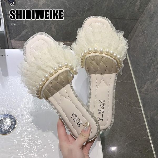 slippers 2021 women's summer and autumn half square net pearl bow with low heel woman vb288, Black
slippers 2021 women's summer and autumn half square net pearl bow with low heel woman vb288, Black