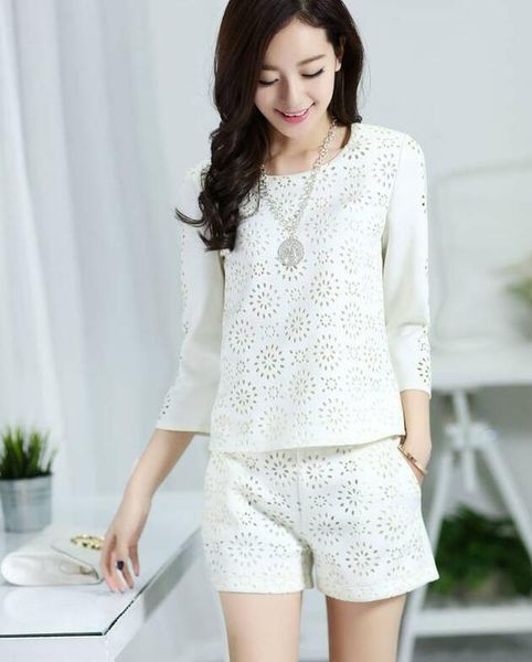women's tracksuits korean style fashion 2 piece set women white hollow out elegant two shorts sets 2021 summer, Gray
women's tracksuits korean style fashion 2 piece set women white hollow out elegant two shorts sets 2021 summer, Gray