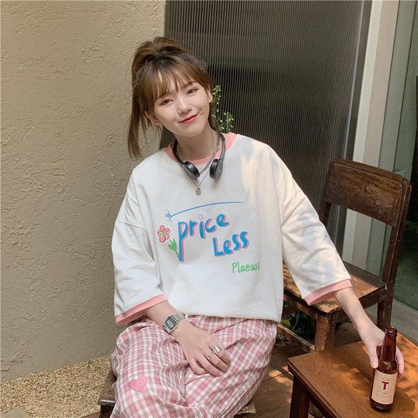 women's t-shirt hong kong style japanese short sleeve female 2021 loose korean ins fashion harajuku student chic half, White
women's t-shirt hong kong style japanese short sleeve female 2021 loose korean ins fashion harajuku student chic half, White