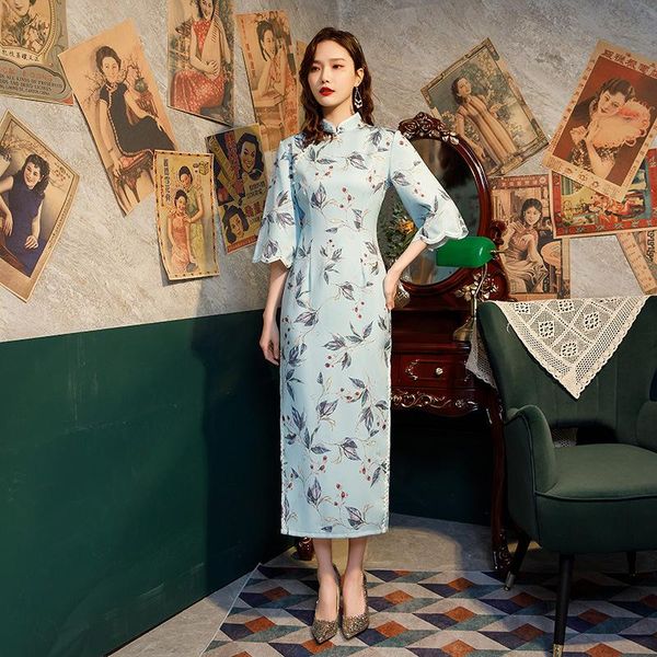 ethnic clothing flare sleeve satin qipao print flower elegant cheongsam women vintage button prom party dress gown mandarin collar vest, Red
ethnic clothing flare sleeve satin qipao print flower elegant cheongsam women vintage button prom party dress gown mandarin collar vest, Red