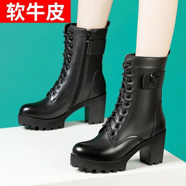 boots 32-43 ladies genuine leather thick high heels shoes for fashion women's autumn wedge boot 2021 platform winter shoe, Black
boots 32-43 ladies genuine leather thick high heels shoes for fashion women's autumn wedge boot 2021 platform winter shoe, Black
