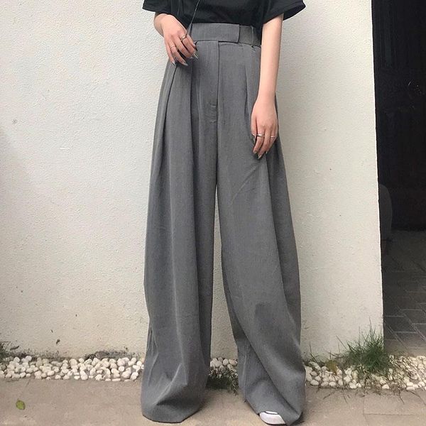 women's pants & capris trouser for women high waist causal loose wide leg female 2021 autumn korean fashion elegant tide, Black;white
women's pants & capris trouser for women high waist causal loose wide leg female 2021 autumn korean fashion elegant tide, Black;white