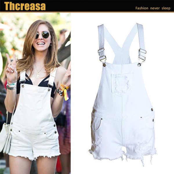 women's jeans speed sell through europe and the united states white loose overall hole jumpsuits shorts, Blue
women's jeans speed sell through europe and the united states white loose overall hole jumpsuits shorts, Blue