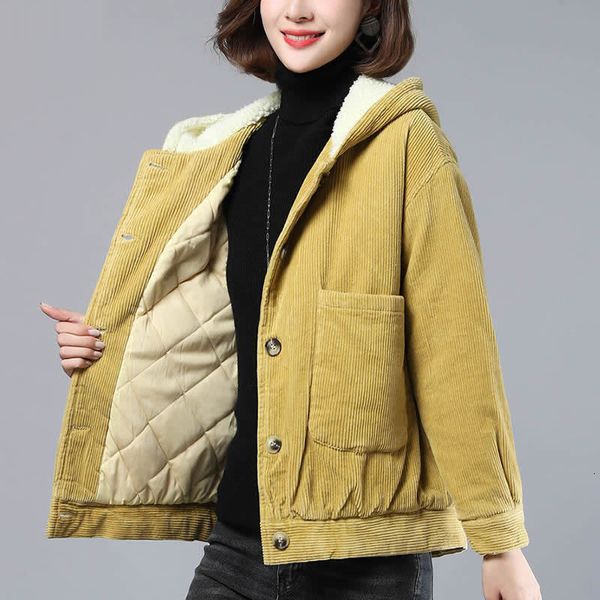 2021 plush thicked women corduroy jacket autumn winter new plus size 5xl hooded warm coat female short cotton outwear y640 gug5, Black;brown
2021 plush thicked women corduroy jacket autumn winter new plus size 5xl hooded warm coat female short cotton outwear y640 gug5, Black;brown