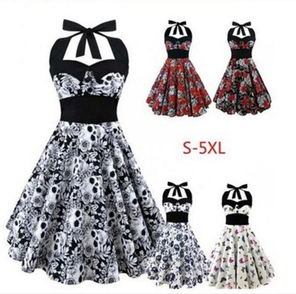 casual dresses woherb party dress sleeveless robe skull print, Black;gray 
casual dresses woherb party dress sleeveless robe skull print, Black;gray