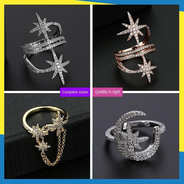 cluster rings the six-pointed star diamonds meteor korean ins fashion trend retro temperament ring men and women can wear brand jewelry, Golden;silver 
cluster rings the six-pointed star diamonds meteor korean ins fashion trend retro temperament ring men and women can wear brand jewelry, Golden;silver