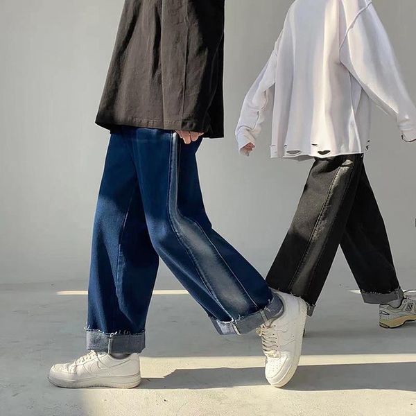 men's pants autumn mopping jeans trendy brand loose straight wide-leg ins hong kong style trend fall feeling old daddy trousers, Black
men's pants autumn mopping jeans trendy brand loose straight wide-leg ins hong kong style trend fall feeling old daddy trousers, Black