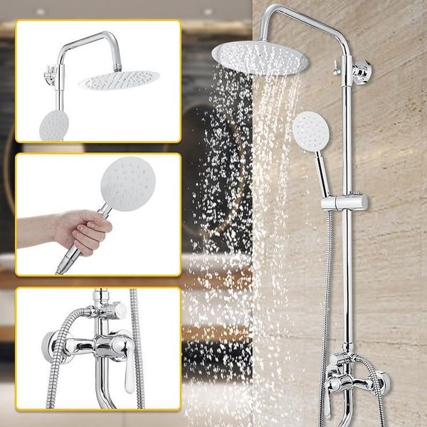 8inch chrome brass polished rainfall shower faucet set shower tub mixer tap nozzle spout wall mounted with handshower head
8inch chrome brass polished rainfall shower faucet set shower tub mixer tap nozzle spout wall mounted with handshower head