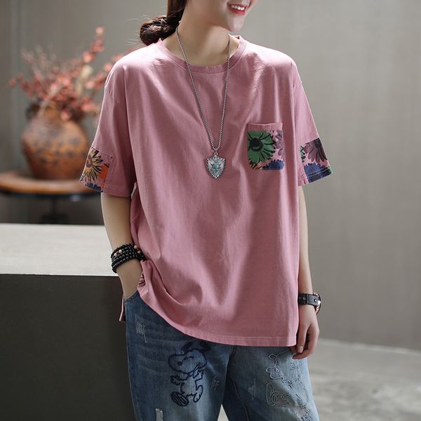 2021 new women summer fashion korea style vintage short sleeve print pockets patchwork t-shirt office lady casual pullover tee ep6a, White
2021 new women summer fashion korea style vintage short sleeve print pockets patchwork t-shirt office lady casual pullover tee ep6a, White