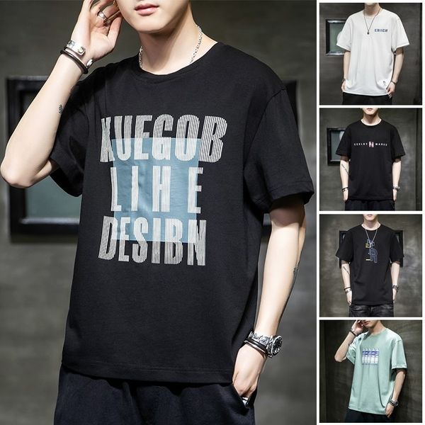men's short 2021 summer new brand loose half sleeve t-shirt fashion men's clothes on cotton, White;black
men's short 2021 summer new brand loose half sleeve t-shirt fashion men's clothes on cotton, White;black