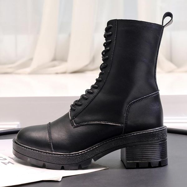 boots 2021 fashion lady leather women lace-up ankle boot rubber ladies trunky cement mujer footwear, Black
boots 2021 fashion lady leather women lace-up ankle boot rubber ladies trunky cement mujer footwear, Black