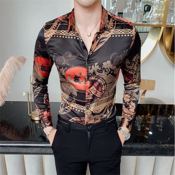 2021 new fall fashion print brand clothes chemise homme long-sleeved slim fit floral men club formal social tuxedo shirt boyv, White;black
2021 new fall fashion print brand clothes chemise homme long-sleeved slim fit floral men club formal social tuxedo shirt boyv, White;black