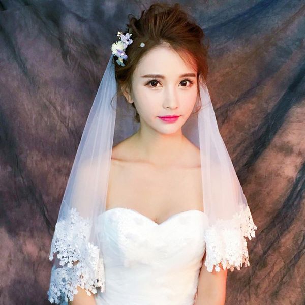 bridal veils short forest flower water-soluble lace korean style 150cm single layer soft yarn wedding veil po studio accessories, Black
bridal veils short forest flower water-soluble lace korean style 150cm single layer soft yarn wedding veil po studio accessories, Black