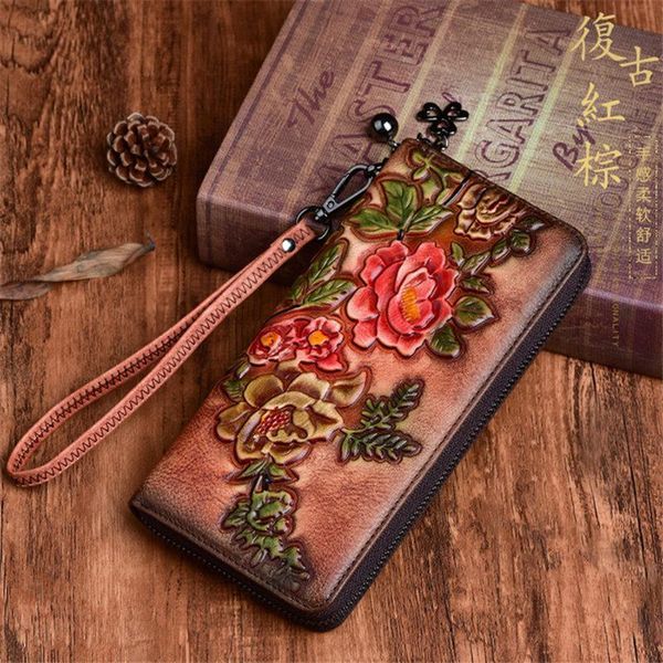 wallets nesitu highend vintage long red brown coffee flower pattern genuine leather women clutch bag female phone purse m004, Red;black
wallets nesitu highend vintage long red brown coffee flower pattern genuine leather women clutch bag female phone purse m004, Red;black