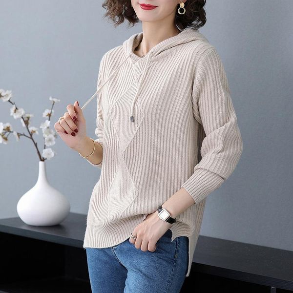 women's sweaters autumn winter sweater korean solid color hooded thick loose casual long-sleeved knitted gx761, White;black
women's sweaters autumn winter sweater korean solid color hooded thick loose casual long-sleeved knitted gx761, White;black