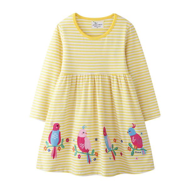 jumping meters applique princess dresses baby girls long sleeve clothes cotton party wear stripe children costume tutu dress 210529, Red;yellow
jumping meters applique princess dresses baby girls long sleeve clothes cotton party wear stripe children costume tutu dress 210529, Red;yellow