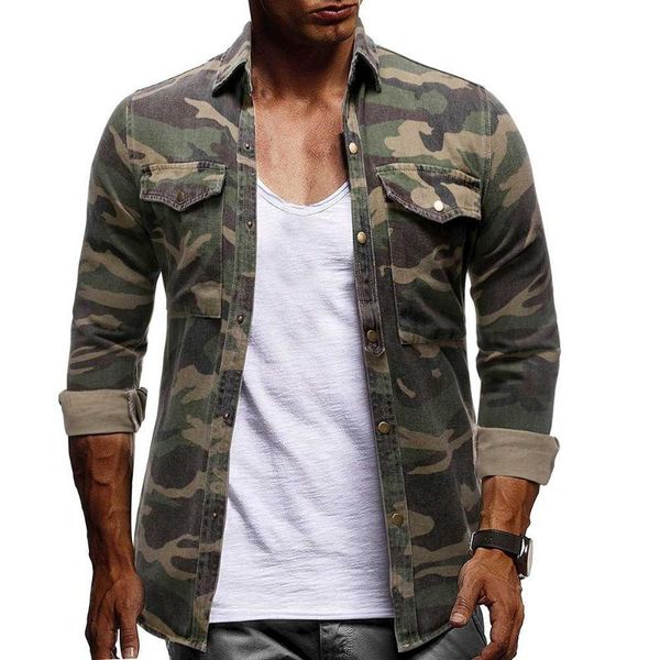 men's casual shirts 2021 spring autumn camouflage shirt long-sleeved denim for man army green blouse, White;black
men's casual shirts 2021 spring autumn camouflage shirt long-sleeved denim for man army green blouse, White;black