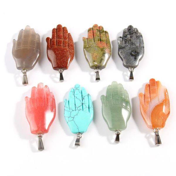 charms natural stone agates tiger eye opal 12x55mm hand shape pendants for necklaces making wholesale all mixed material, Bronze;silver
charms natural stone agates tiger eye opal 12x55mm hand shape pendants for necklaces making wholesale all mixed material, Bronze;silver