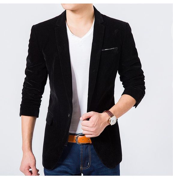 men's suits & blazers men spring and autumn velvet suit coat, leisure slim small fashion gift banquet coat, White;black
men's suits & blazers men spring and autumn velvet suit coat, leisure slim small fashion gift banquet coat, White;black