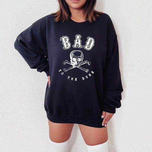 women's hoodies & sweatshirts bad to the bone skull printing hallowmas pullover for female loose cotton thick warm autumn vintage styl, Black
women's hoodies & sweatshirts bad to the bone skull printing hallowmas pullover for female loose cotton thick warm autumn vintage styl, Black