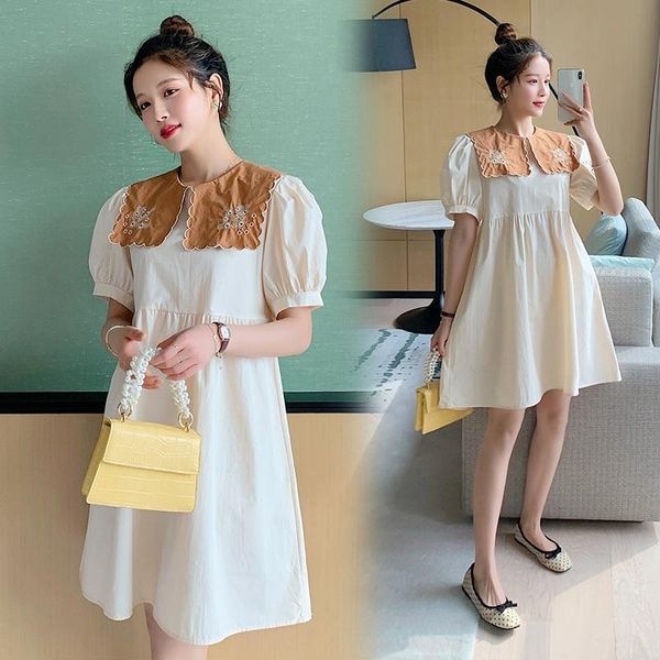 maternity dresses 46159# dress summer short sleeves korean style loose a line pregnant women plus size mom, White
maternity dresses 46159# dress summer short sleeves korean style loose a line pregnant women plus size mom, White