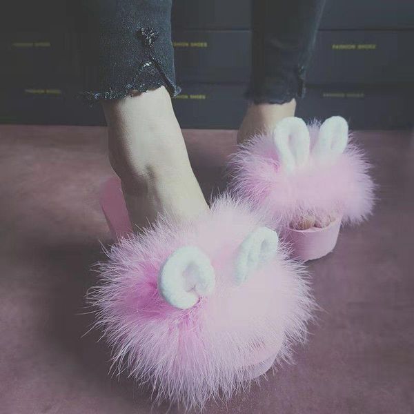 slippers furry ladies summer sandals with ears slope heel platform plush slides women fuzzy shoes, Black
slippers furry ladies summer sandals with ears slope heel platform plush slides women fuzzy shoes, Black