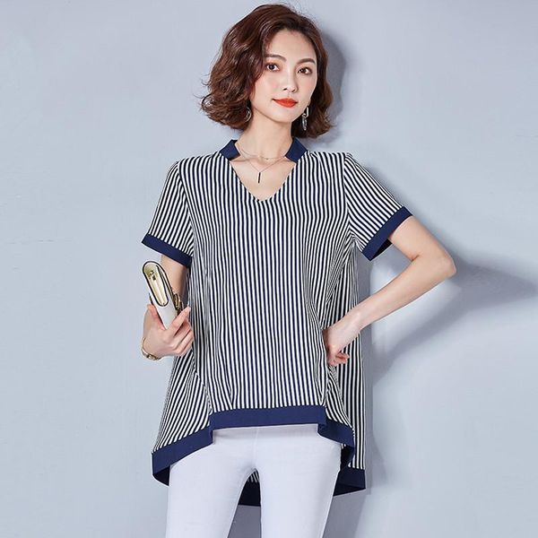 women's blouses & shirts women chiffon blouse summer 2021 fashion striped v-neck short-sleeve loose pullovers female plus size black b, White
women's blouses & shirts women chiffon blouse summer 2021 fashion striped v-neck short-sleeve loose pullovers female plus size black b, White