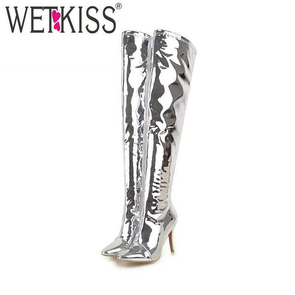 wetkiss patent pu high heels women boots pointed toe footwear over the knee female boot shoes woman winter plus size 32-48 210630, Black
wetkiss patent pu high heels women boots pointed toe footwear over the knee female boot shoes woman winter plus size 32-48 210630, Black