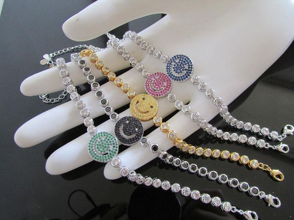 charm bracelets factory promotion various colors smilly face cubic zirconia bling tennis cute girl bracelet, Golden;silver
charm bracelets factory promotion various colors smilly face cubic zirconia bling tennis cute girl bracelet, Golden;silver