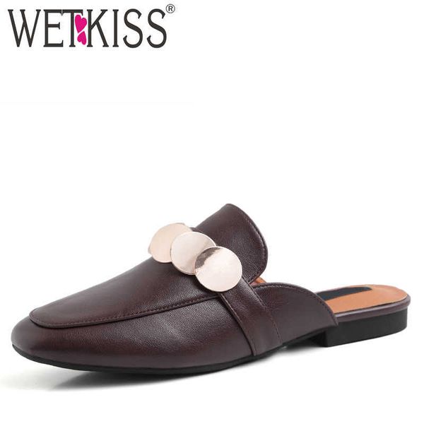 wetkiss pu slippers woman square toe footwear metal decoration slides shoes female fashion mules shoes woman summer 210630, Black
wetkiss pu slippers woman square toe footwear metal decoration slides shoes female fashion mules shoes woman summer 210630, Black