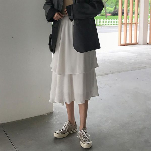 skirts 2 colors midi 2021 summer women's high waist chiffon womens ball grown cake solid color long (f3693), Black
skirts 2 colors midi 2021 summer women's high waist chiffon womens ball grown cake solid color long (f3693), Black