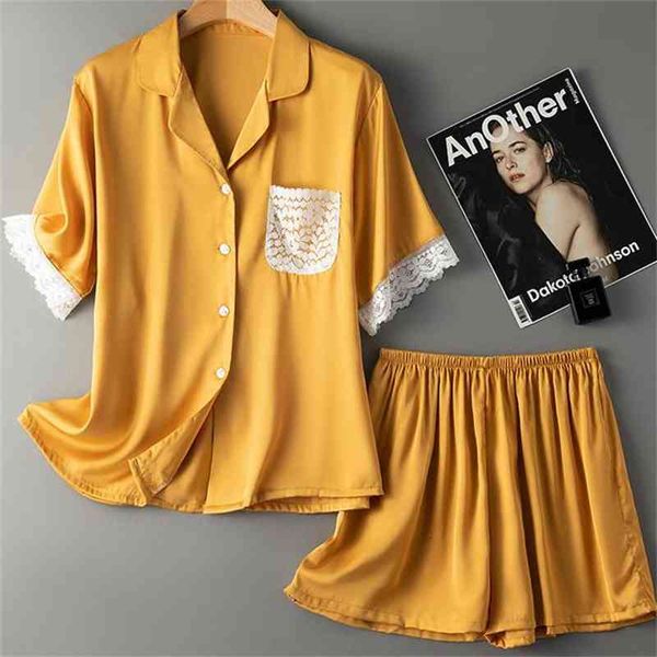 women's sleepwear 2pcs sleep set female satin pajamas with buttons lapel lace pyjamas summer shirt&pants suit comfy home clot, Black;red
women's sleepwear 2pcs sleep set female satin pajamas with buttons lapel lace pyjamas summer shirt&pants suit comfy home clot, Black;red