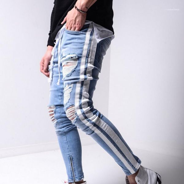 men's jeans mens hip-hop hole ripped skinny side striped casual pants slim fit men streetwear stretch biker pencil denim trouser1, Blue
men's jeans mens hip-hop hole ripped skinny side striped casual pants slim fit men streetwear stretch biker pencil denim trouser1, Blue
