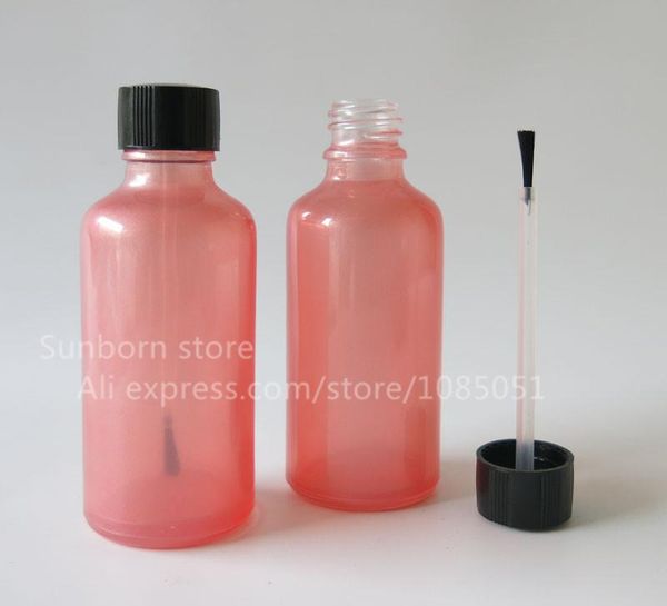 360pcs/lot 50ml empty pink nail polish glass container 50cc glass essential oil bottle with black lids 
360pcs/lot 50ml empty pink nail polish glass container 50cc glass essential oil bottle with black lids