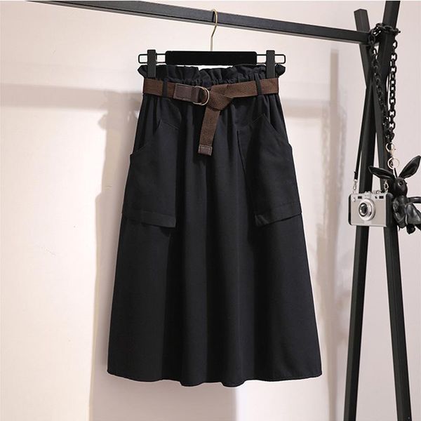 skirts midi knee length summer skirt women with belt 2021 spring casual cotton solid high waist sun school female, Black
skirts midi knee length summer skirt women with belt 2021 spring casual cotton solid high waist sun school female, Black