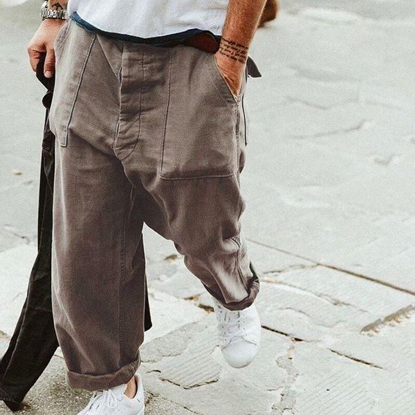 men's pants men hip hop fashion 2021 brand solid color casual safari style male loose vintage cargo trousers with big pocket, Black
men's pants men hip hop fashion 2021 brand solid color casual safari style male loose vintage cargo trousers with big pocket, Black