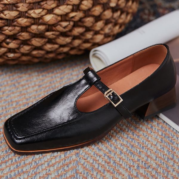 womens genuine leather t-strap mary jane pumps square toe retro casual low heel student style comfortable daily shoes for women, Black
womens genuine leather t-strap mary jane pumps square toe retro casual low heel student style comfortable daily shoes for women, Black