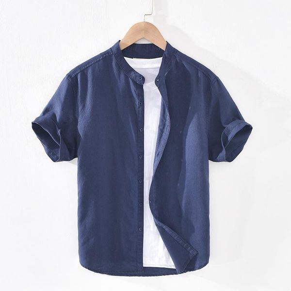 men's casual shirts 6007 summer cotton linen loose thin comfortable sort sleeve stand collar simple student youthful style, White;black
men's casual shirts 6007 summer cotton linen loose thin comfortable sort sleeve stand collar simple student youthful style, White;black