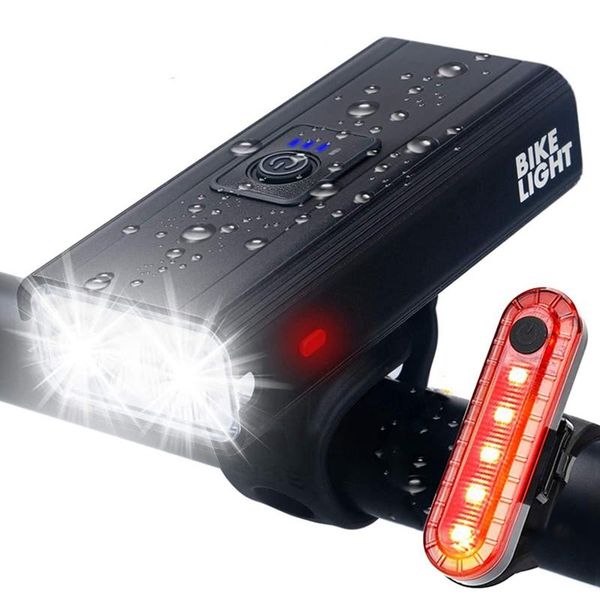 bike lights, usb rechargeable bike light set, ipx6 waterproof cycling front headlight and back taillight, 6 light modes
bike lights, usb rechargeable bike light set, ipx6 waterproof cycling front headlight and back taillight, 6 light modes