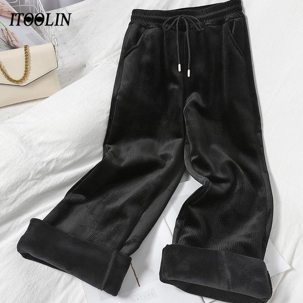 women's pants & capris itoolin all-match wide leg velvet casual women high waist autumn winter clothes skinny trousers straight femme p, Black;white
women's pants & capris itoolin all-match wide leg velvet casual women high waist autumn winter clothes skinny trousers straight femme p, Black;white