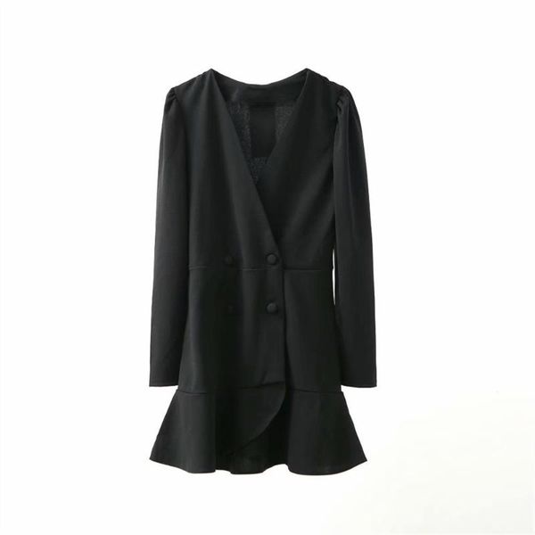 casual dresses autumn 2021 women's double breasted v-neck long sleeve dress puffy shoulder layered decorative bottom button cross, Black;gray
casual dresses autumn 2021 women's double breasted v-neck long sleeve dress puffy shoulder layered decorative bottom button cross, Black;gray